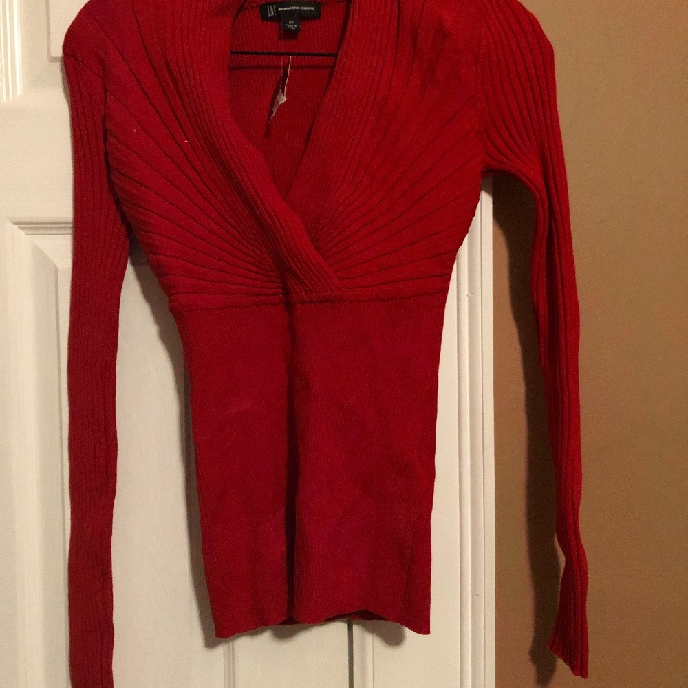 New with tag red long sleeve sweater XS by INC